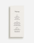 Paris Wedding Menu