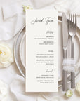 Valencia Wedding Menu